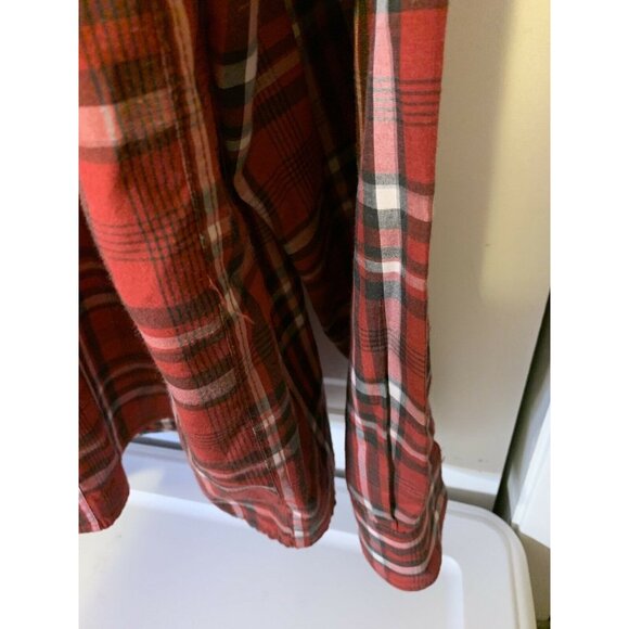 Akademiks‎ Men’s Sz 4XL Plaid Red Button Shirt Pocket - Picture 6 of 10